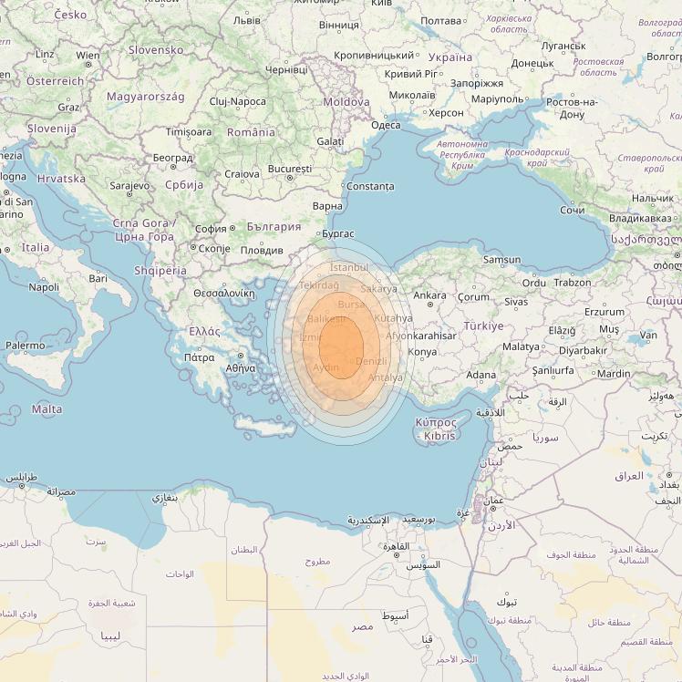 Hylas 2 at 31° E downlink Ka-band Spot17 User beam coverage map