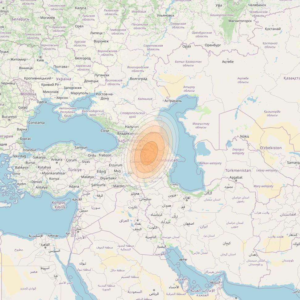 Hylas 2 at 31° E downlink Ka-band Spot28 User beam coverage map