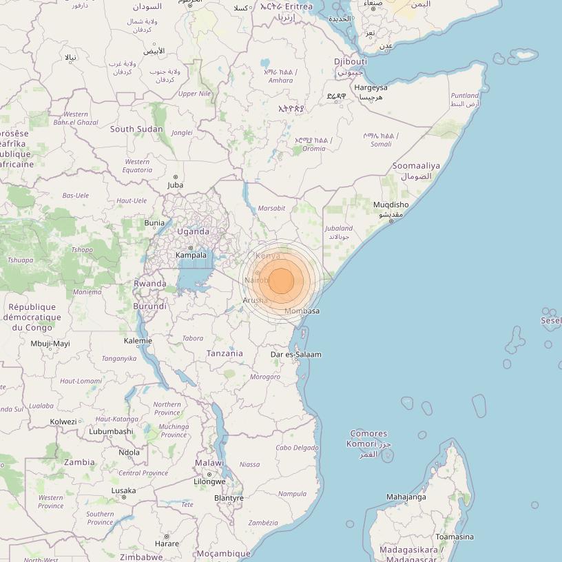 Hylas 2 at 31° E downlink Ka-band Spot29 User beam coverage map