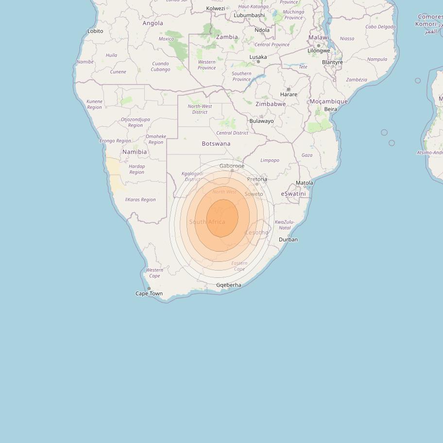 Hylas 2 at 31° E downlink Ka-band Spot33 User beam coverage map