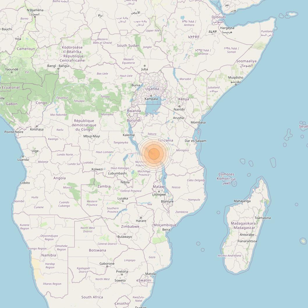 Hylas 2 at 31° E downlink Ka-band Spot44 User beam coverage map