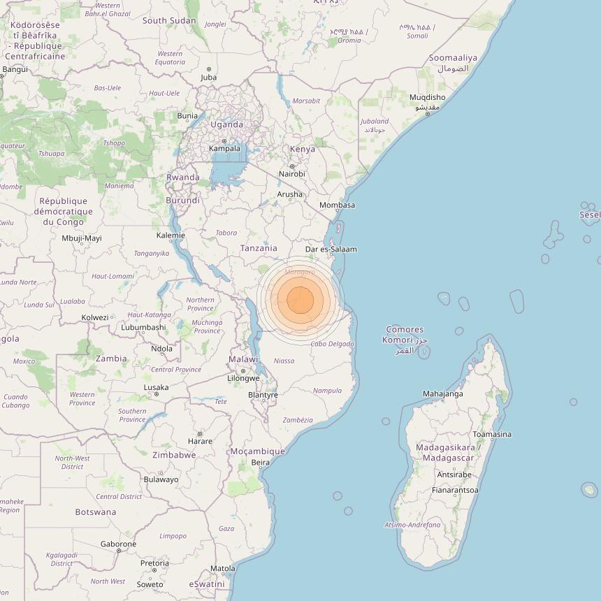 Hylas 2 at 31° E downlink Ka-band Spot45 User beam coverage map