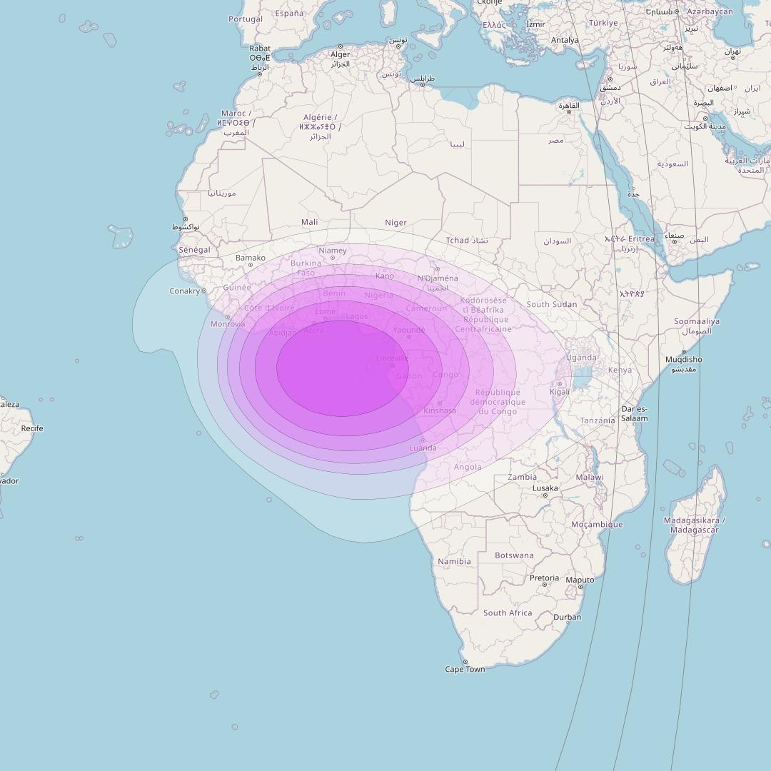 Intelsat 35e at 34° W downlink C-band C4 User Spot beam coverage map