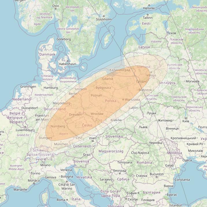 Hylas 4 at 34° W downlink Ka-band S03 User Spot beam coverage map