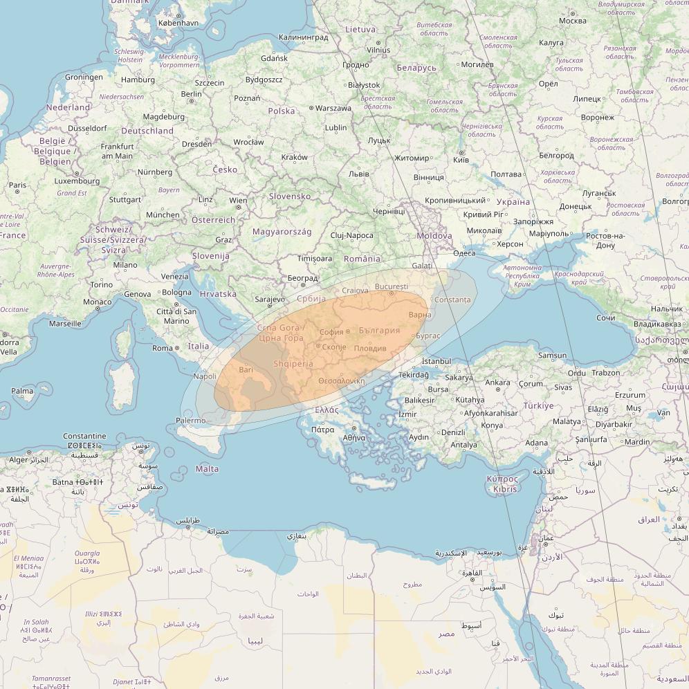 Hylas 4 at 34° W downlink Ka-band S06 User Spot beam coverage map