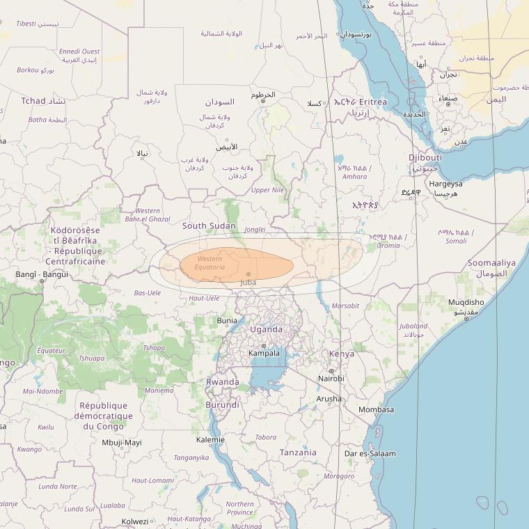 Hylas 4 at 34° W downlink Ka-band S09 User Spot beam coverage map