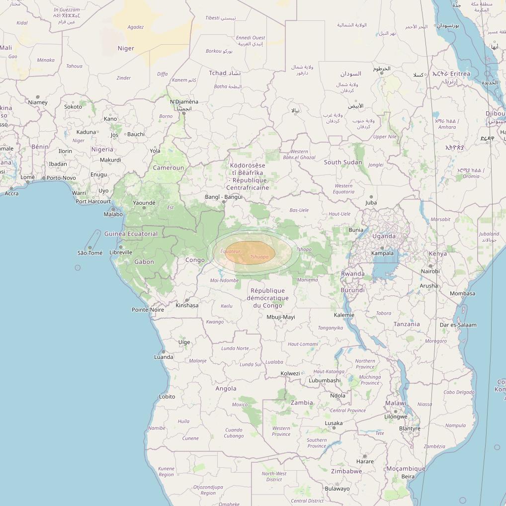 Hylas 4 at 34° W downlink Ka-band S10 User Spot beam coverage map