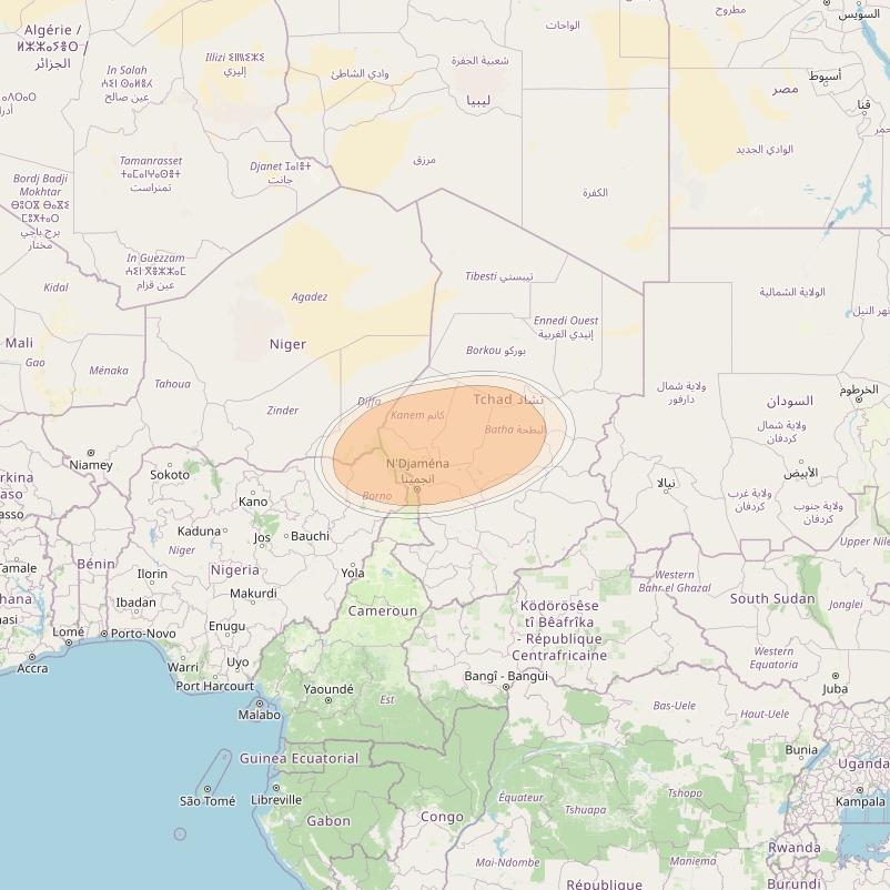 Hylas 4 at 34° W downlink Ka-band S23 User Spot beam coverage map