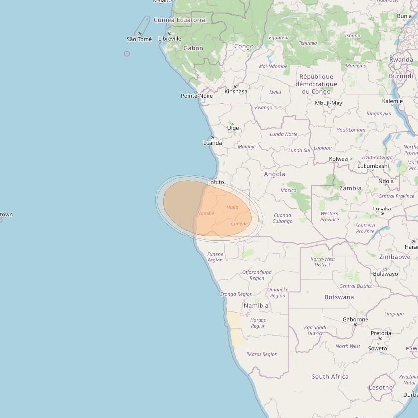 Hylas 4 at 34° W downlink Ka-band S36 User Spot beam coverage map