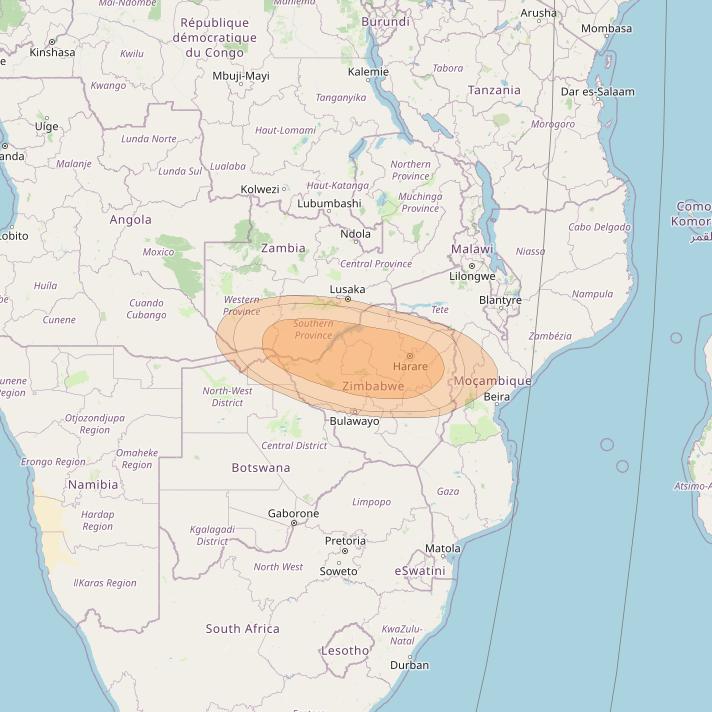 Hylas 4 at 34° W downlink Ka-band S41 User Spot beam coverage map