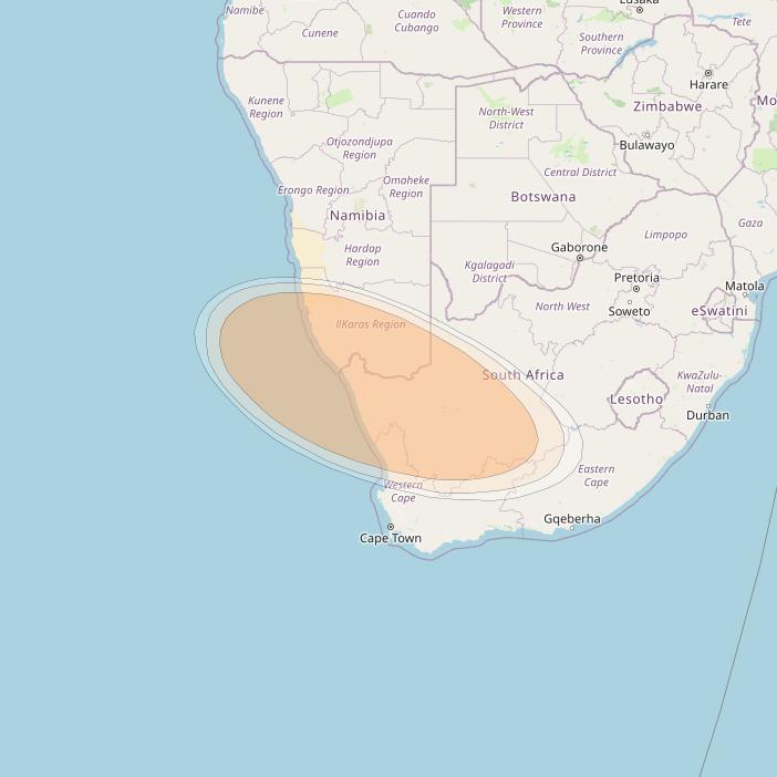 Hylas 4 at 34° W downlink Ka-band S45 User Spot beam coverage map