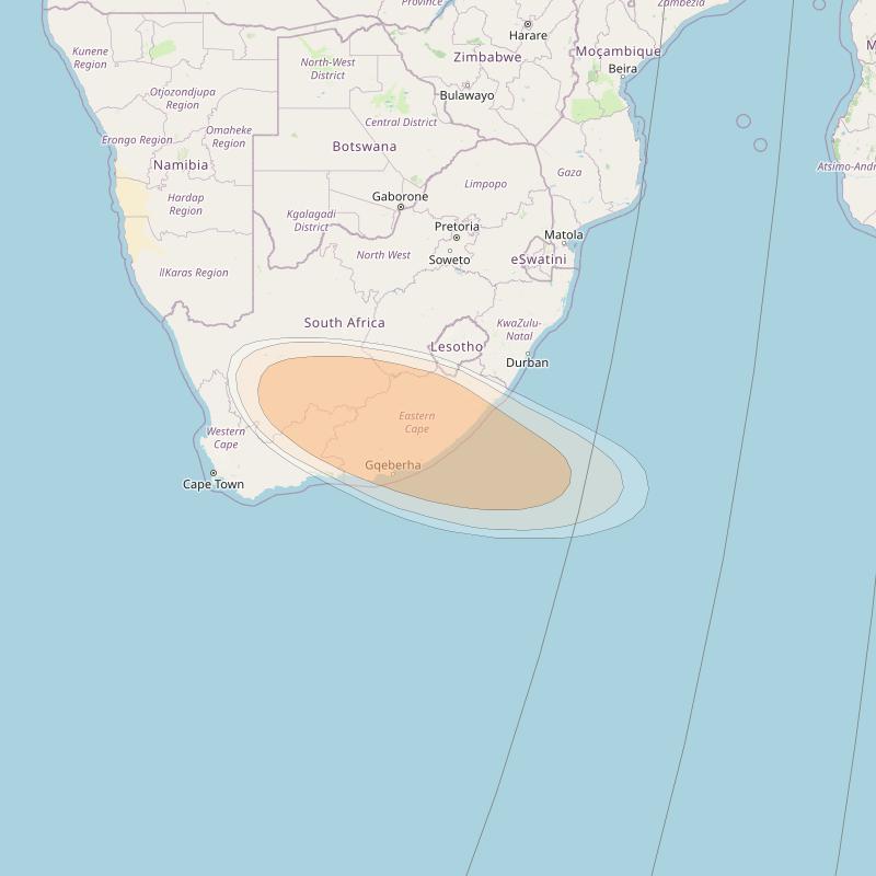 Hylas 4 at 34° W downlink Ka-band S46 User Spot beam coverage map