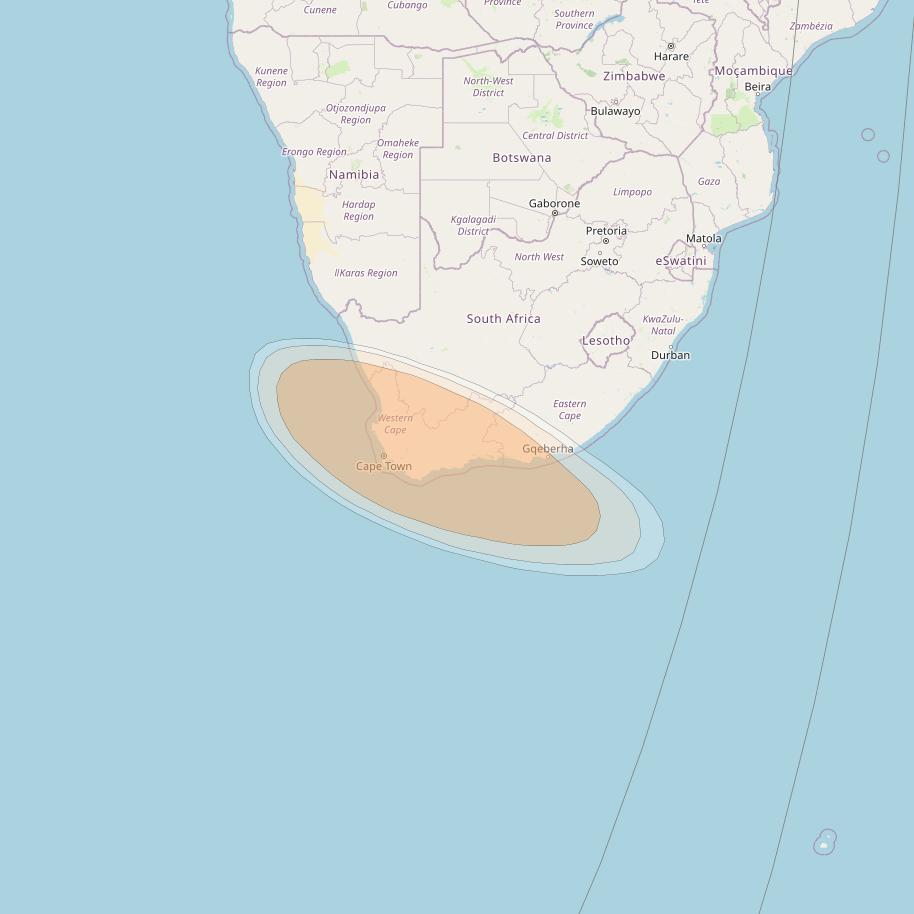 Hylas 4 at 34° W downlink Ka-band S47 User Spot beam coverage map