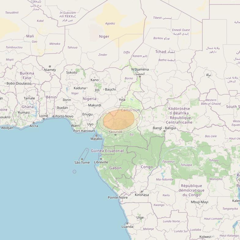 Hylas 4 at 34° W downlink Ka-band S51 User Spot beam coverage map