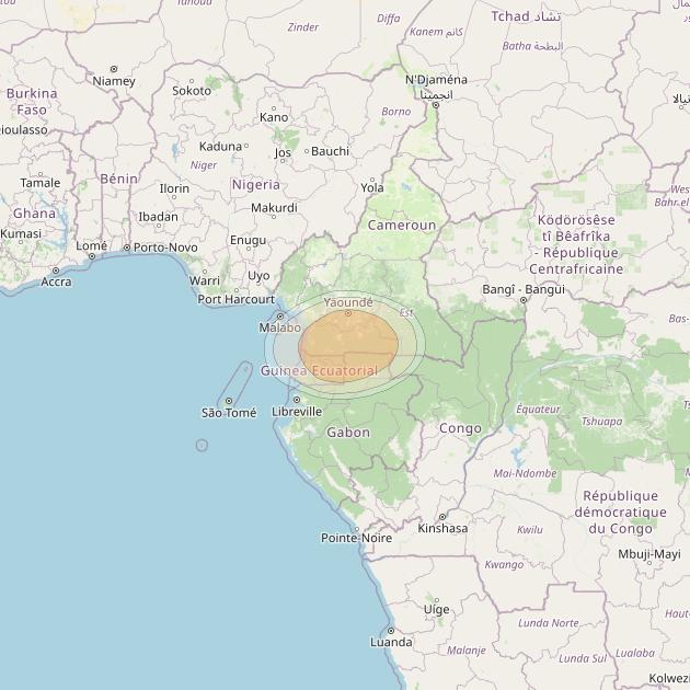 Hylas 4 at 34° W downlink Ka-band S52 User Spot beam coverage map