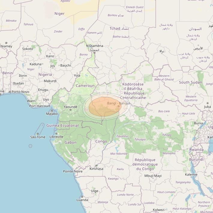 Hylas 4 at 34° W downlink Ka-band S55 User Spot beam coverage map