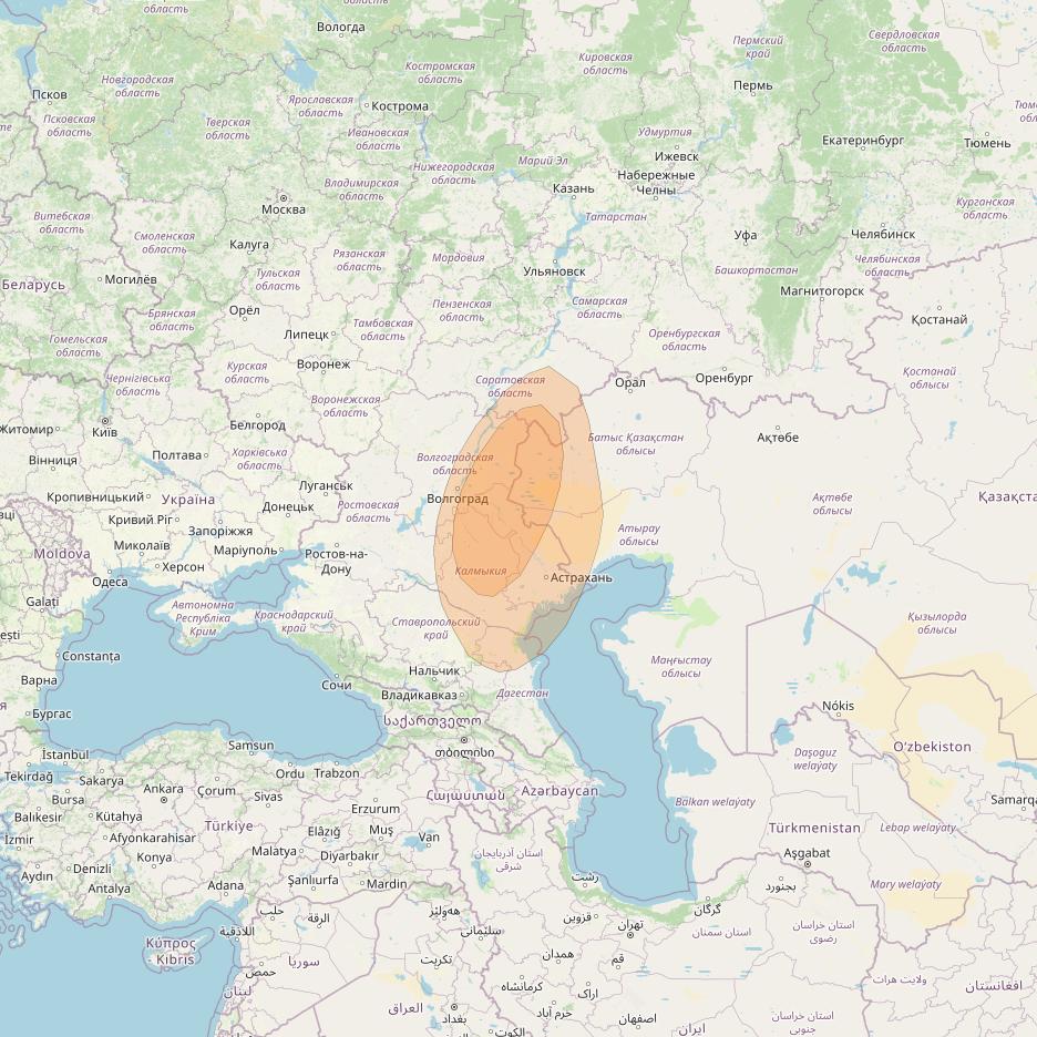 Express AMU1 at 36° E downlink Ka-band Spot 15 beam coverage map