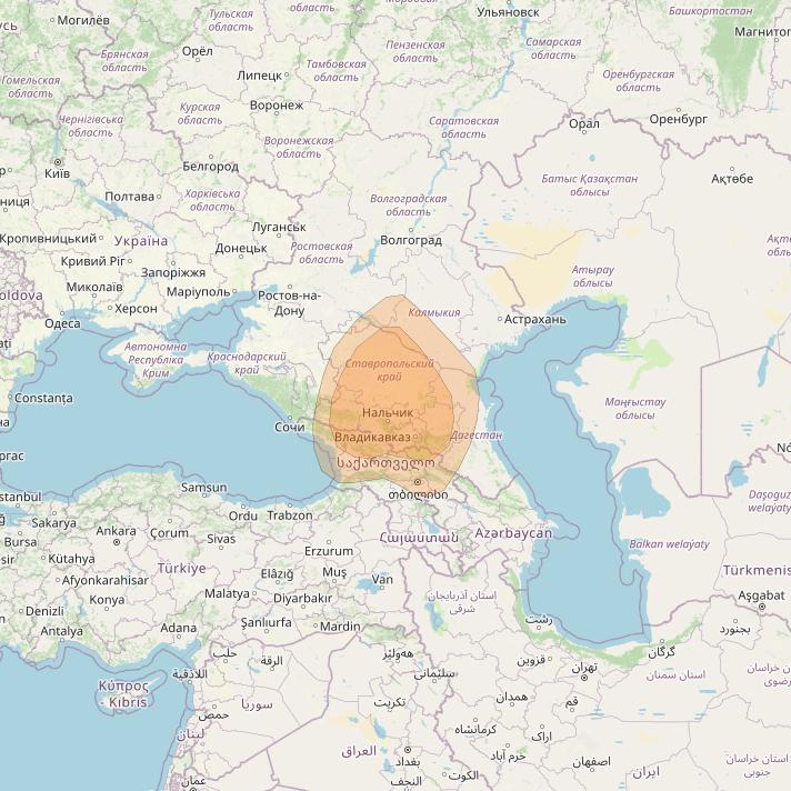 Express AMU1 at 36° E downlink Ka-band Spot 17 beam coverage map