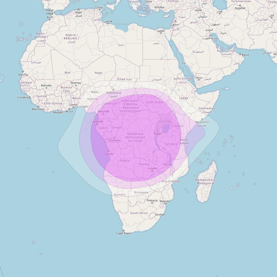 Express AM7 at 40° E downlink C-band Steerable beam coverage map