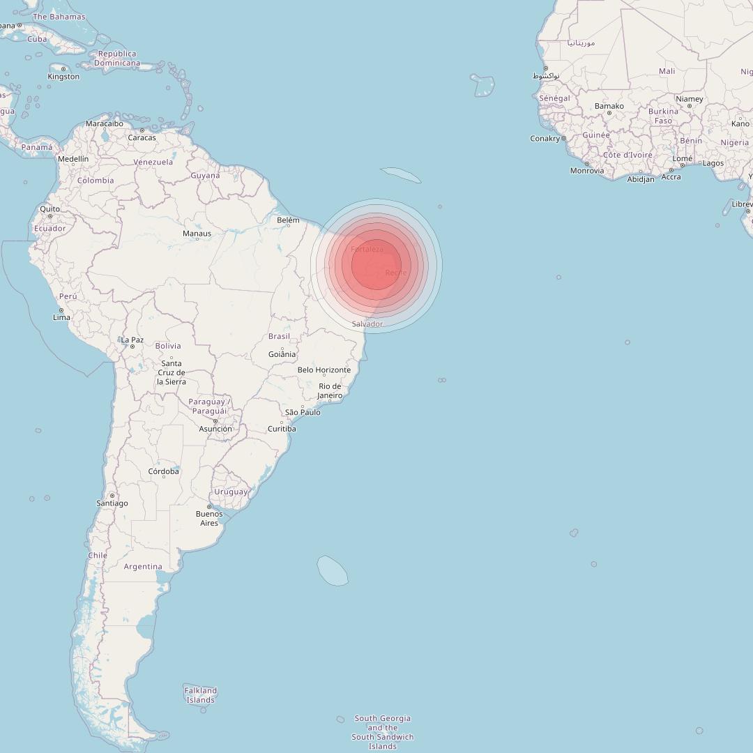 Intelsat 32e at 43° W downlink Ku-band B4VD User Spot beam coverage map