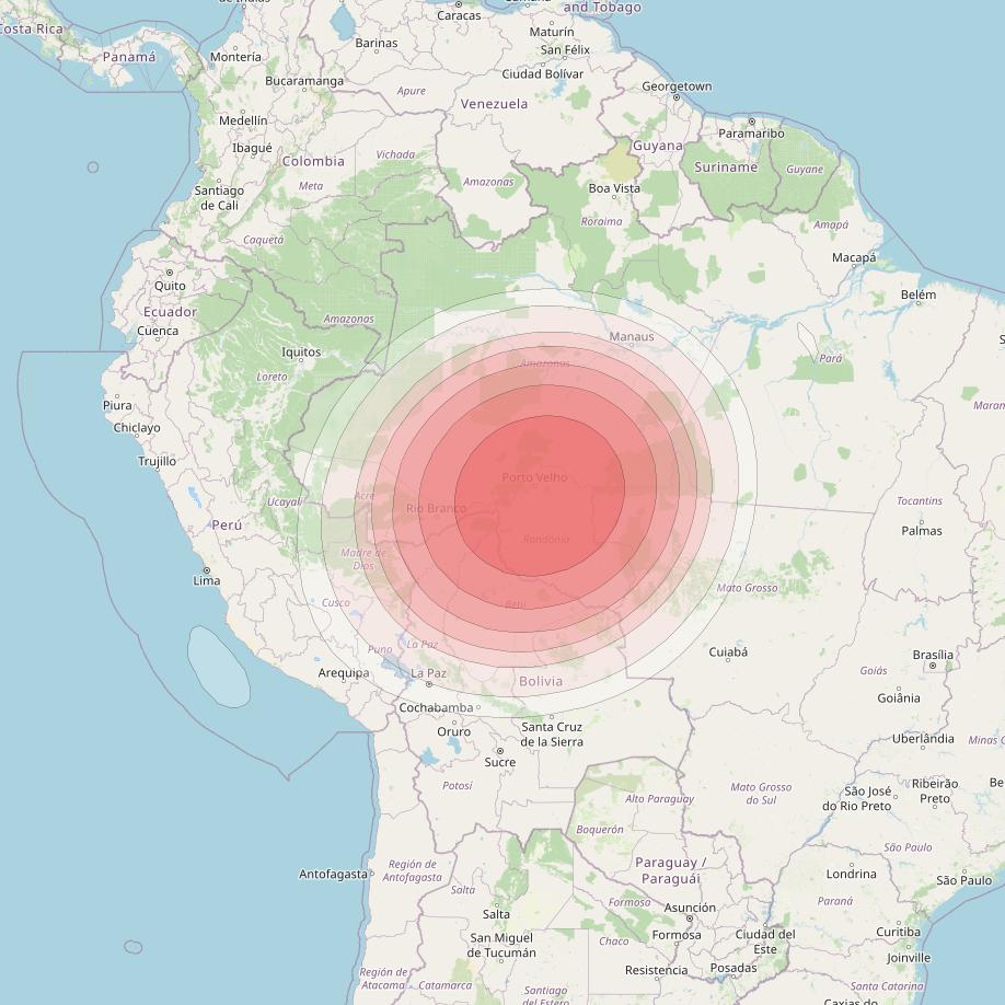 Intelsat 32e at 43° W downlink Ku-band B8VD User Spot beam coverage map