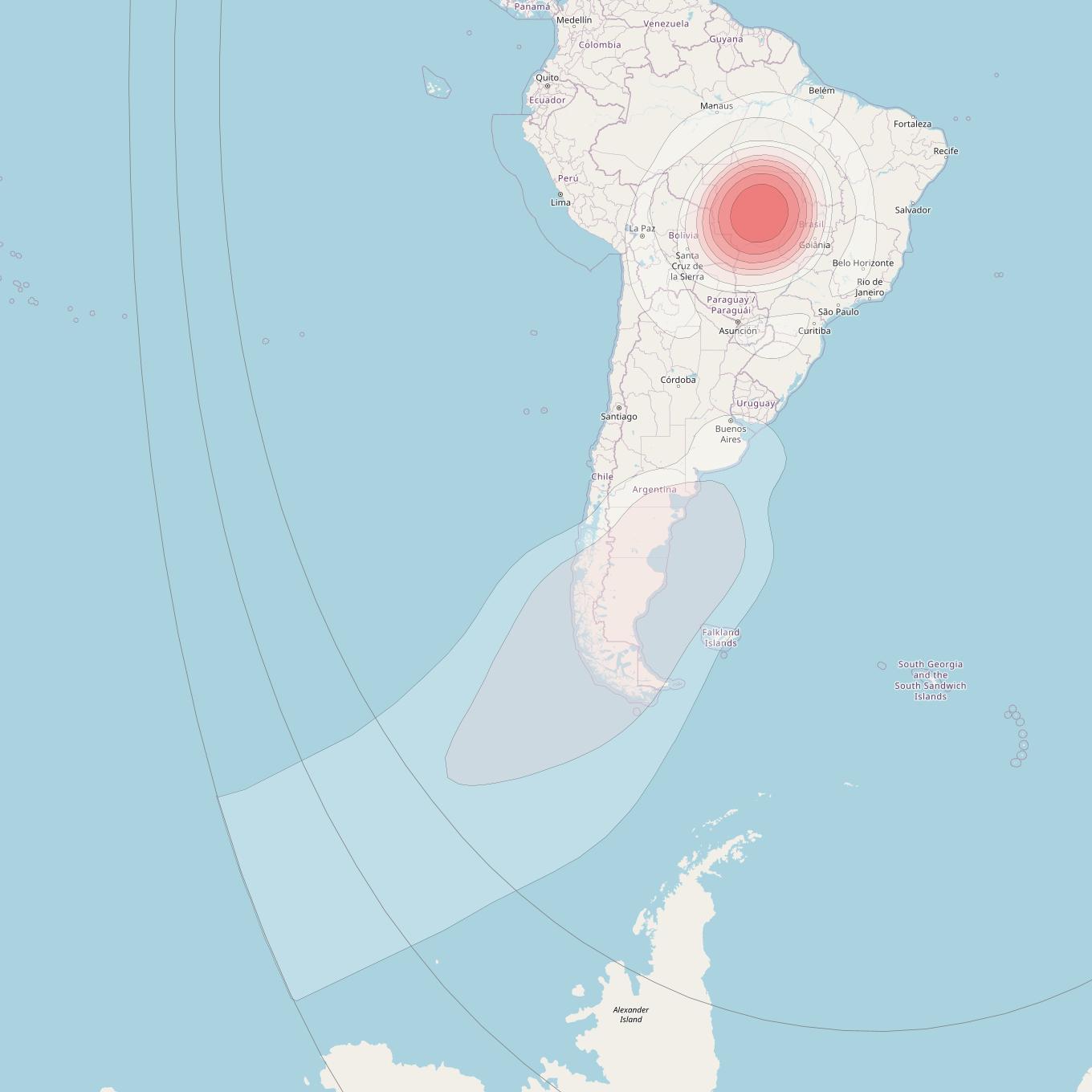 Intelsat 32e at 43° W downlink Ku-band B9HD User Spot beam coverage map