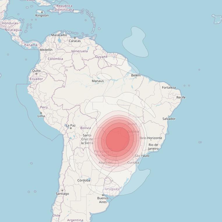 Intelsat 32e at 43° W downlink Ku-band BCHD User Spot beam coverage map