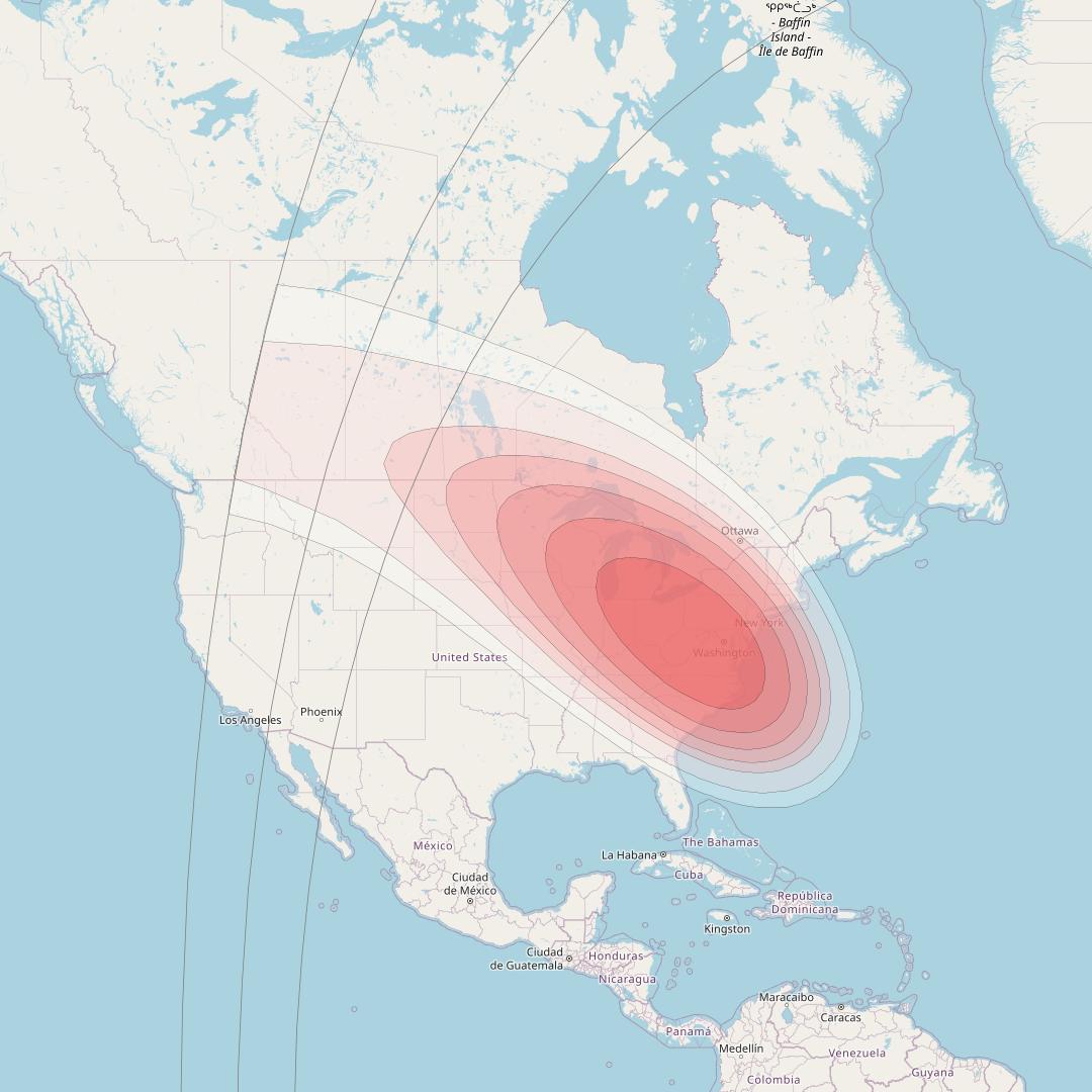 Intelsat 32e at 43° W downlink Ku-band G9HD Gateway beam coverage map