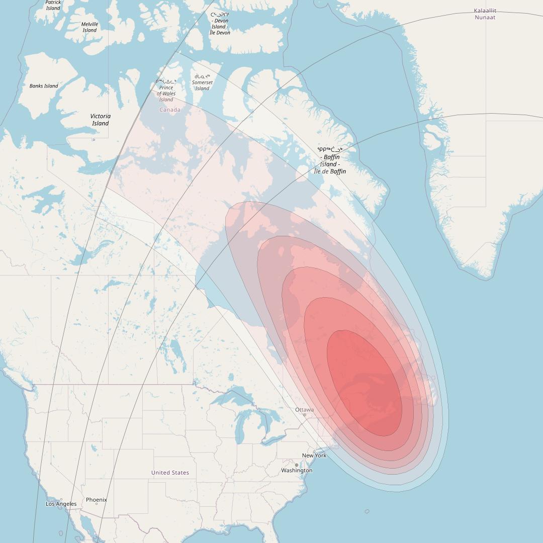 Intelsat 32e at 43° W downlink Ku-band U6HD User Spot beam coverage map