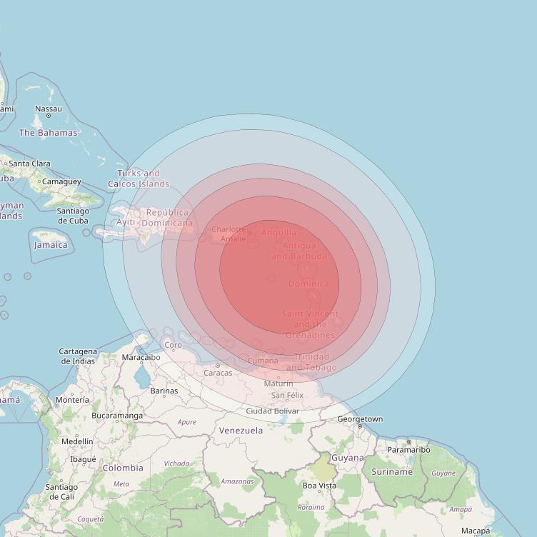 Intelsat 32e at 43° W downlink Ku-band UGHD User Spot beam coverage map