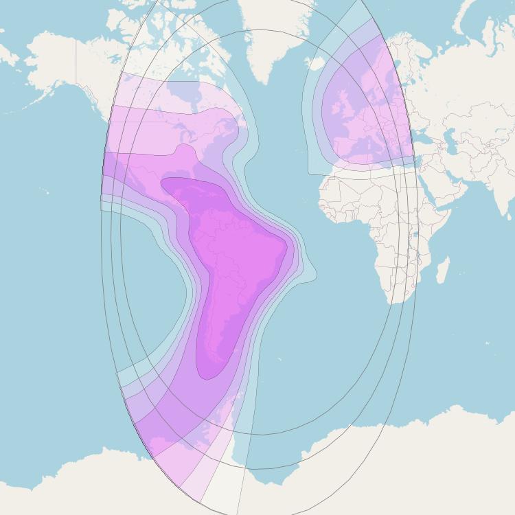 SES 14 at 47° W downlink C-band Europe America beam coverage map