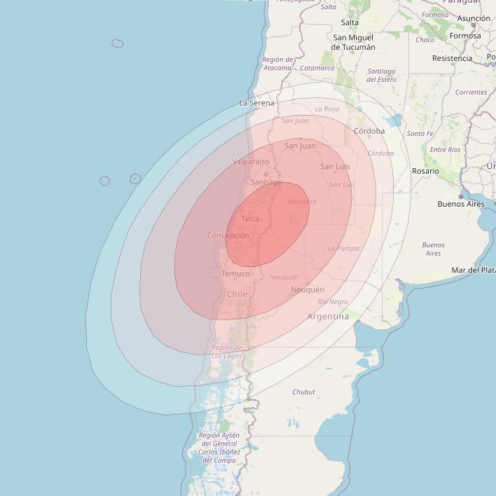 SES 14 at 47° W downlink Ku-band A03 User Spot beam coverage map