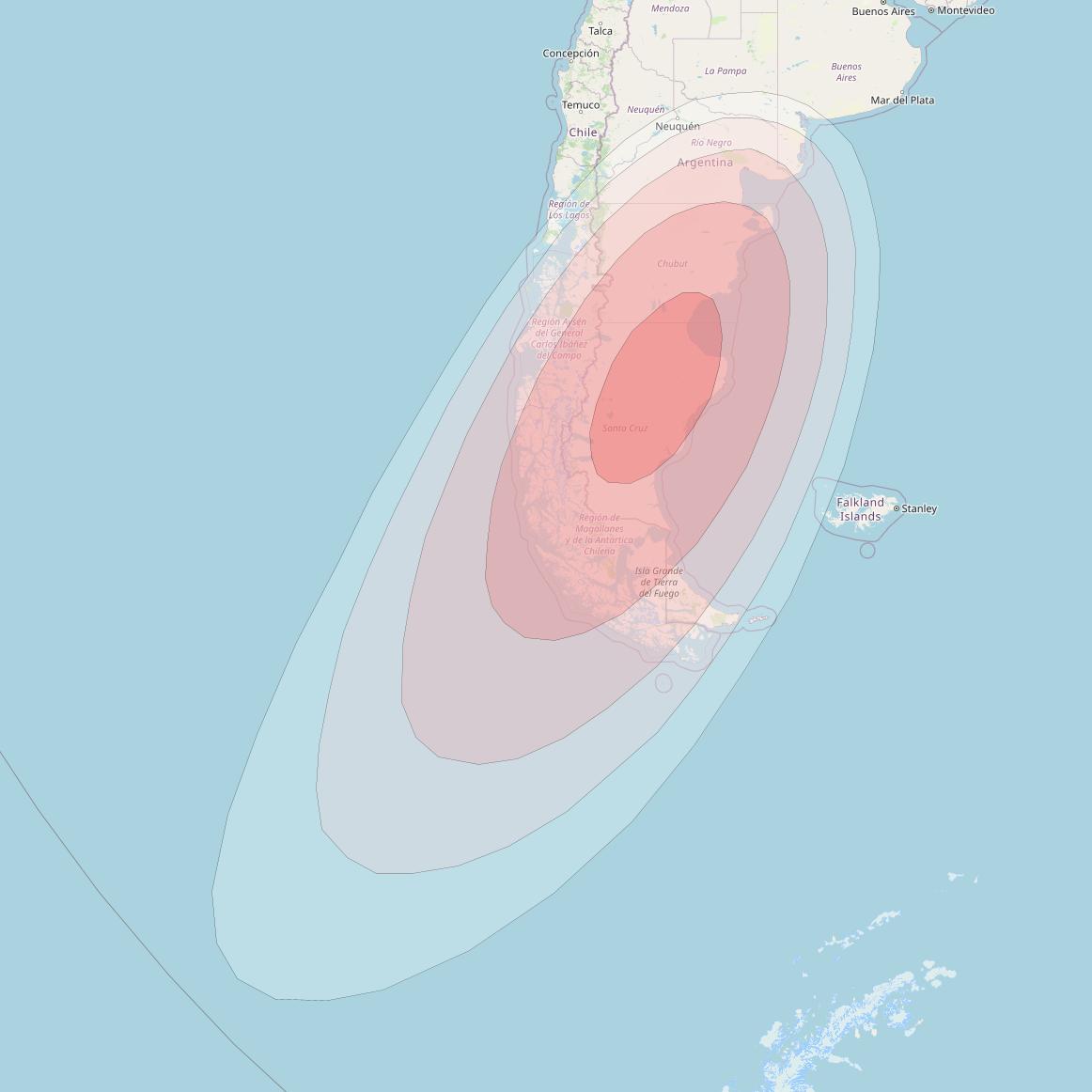 SES 14 at 47° W downlink Ku-band A05 User Spot beam coverage map