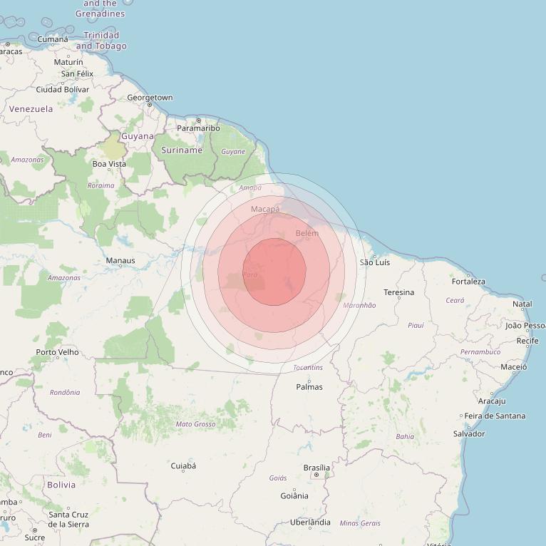 SES 14 at 47° W downlink Ku-band B08 User Spot beam coverage map