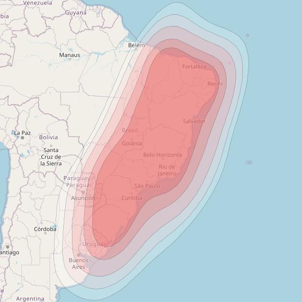 SES 14 at 47° W downlink Ku-band Brazil South East beam coverage map