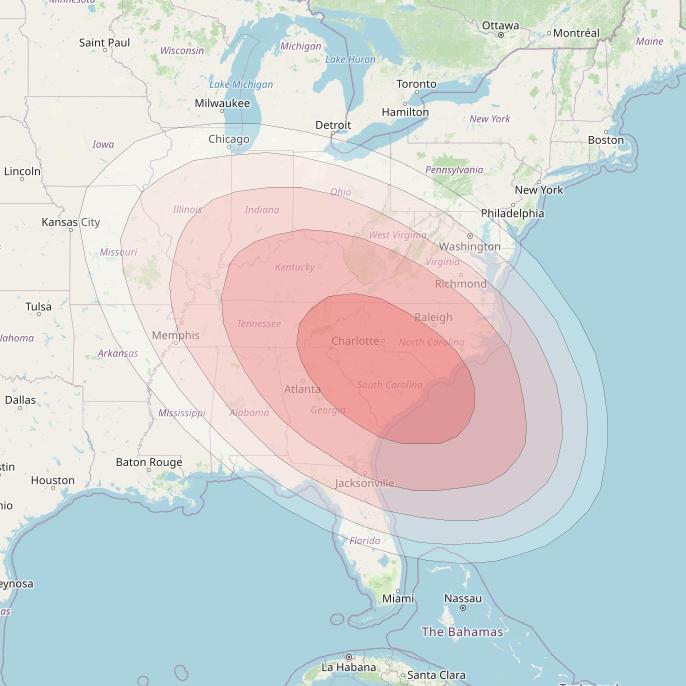 SES 14 at 47° W downlink Ku-band G01 User Spot beam coverage map