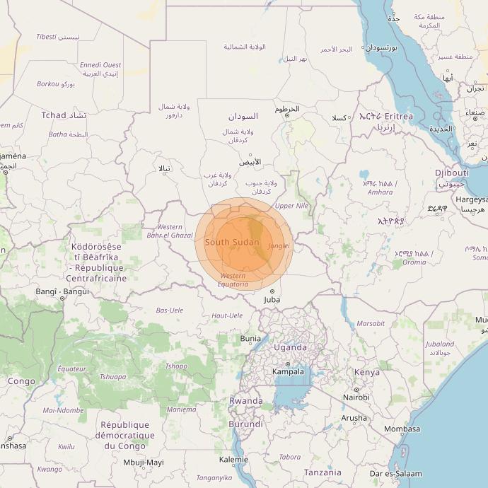 Al Yah 2 at 48° E downlink Ka-band Spot 43 User beam coverage map