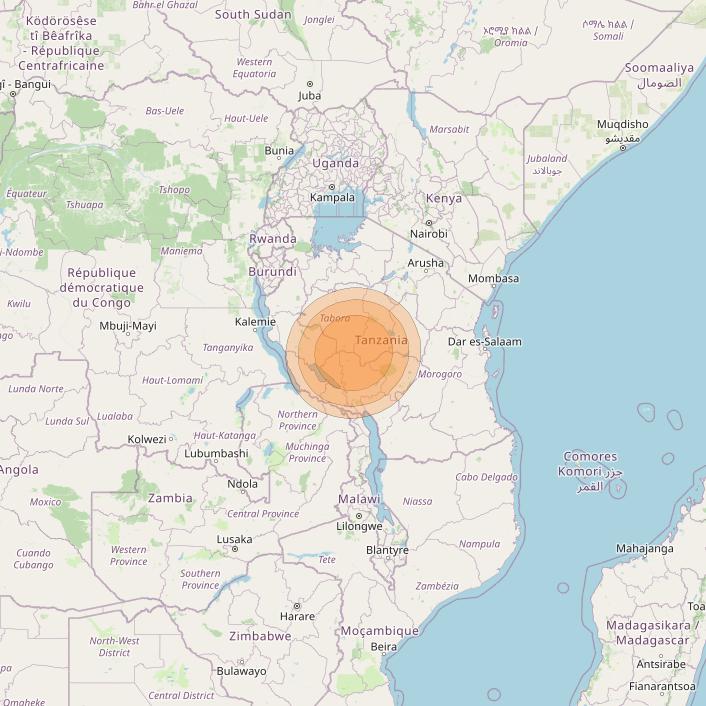 Al Yah 2 at 48° E downlink Ka-band Spot 47 User beam coverage map