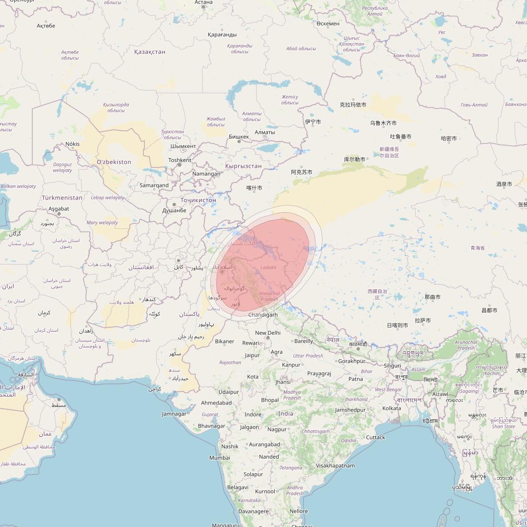 GSAT 19 at 48° E downlink Ku-band S01 Spot beam coverage map