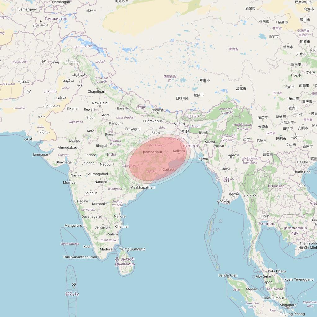 GSAT 19 at 48° E downlink Ku-band S05 Spot beam coverage map