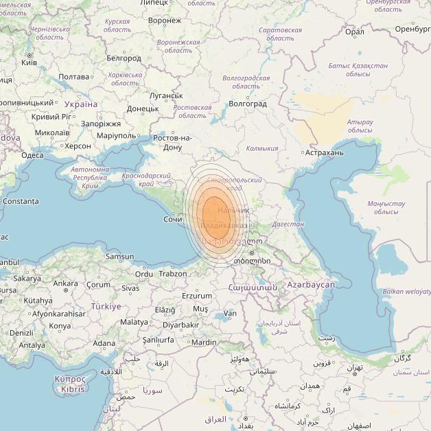 Yamal 601 at 49° E downlink Ka-band Spot02 Pol B MG-2 beam coverage map