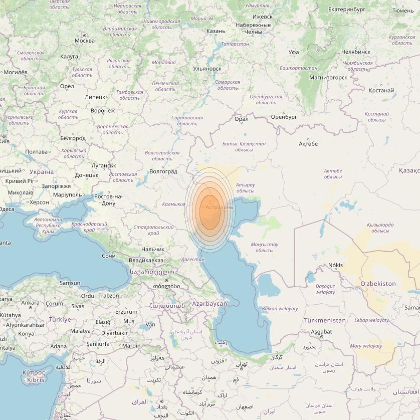 Yamal 601 at 49° E downlink Ka-band Spot06 Pol A MG-2 beam coverage map