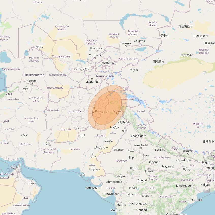 Turksat 4B at 50° E downlink Ka-band S09 User Spot beam coverage map