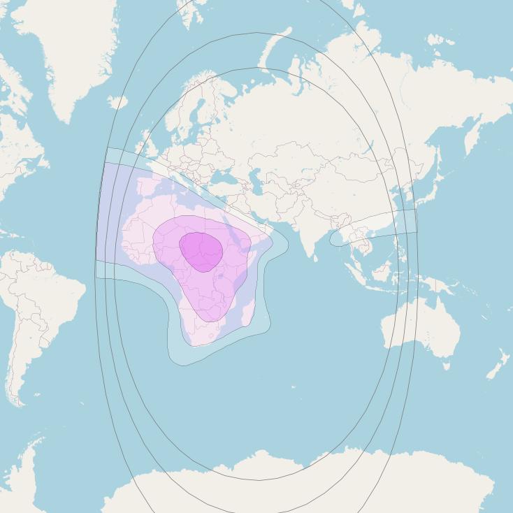 BELINTERSAT-1 at 51° E downlink C-band Africa beam coverage map