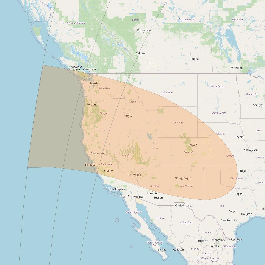 Inmarsat GX2 at 55° W downlink Ka-band S11DL Spot beam coverage map