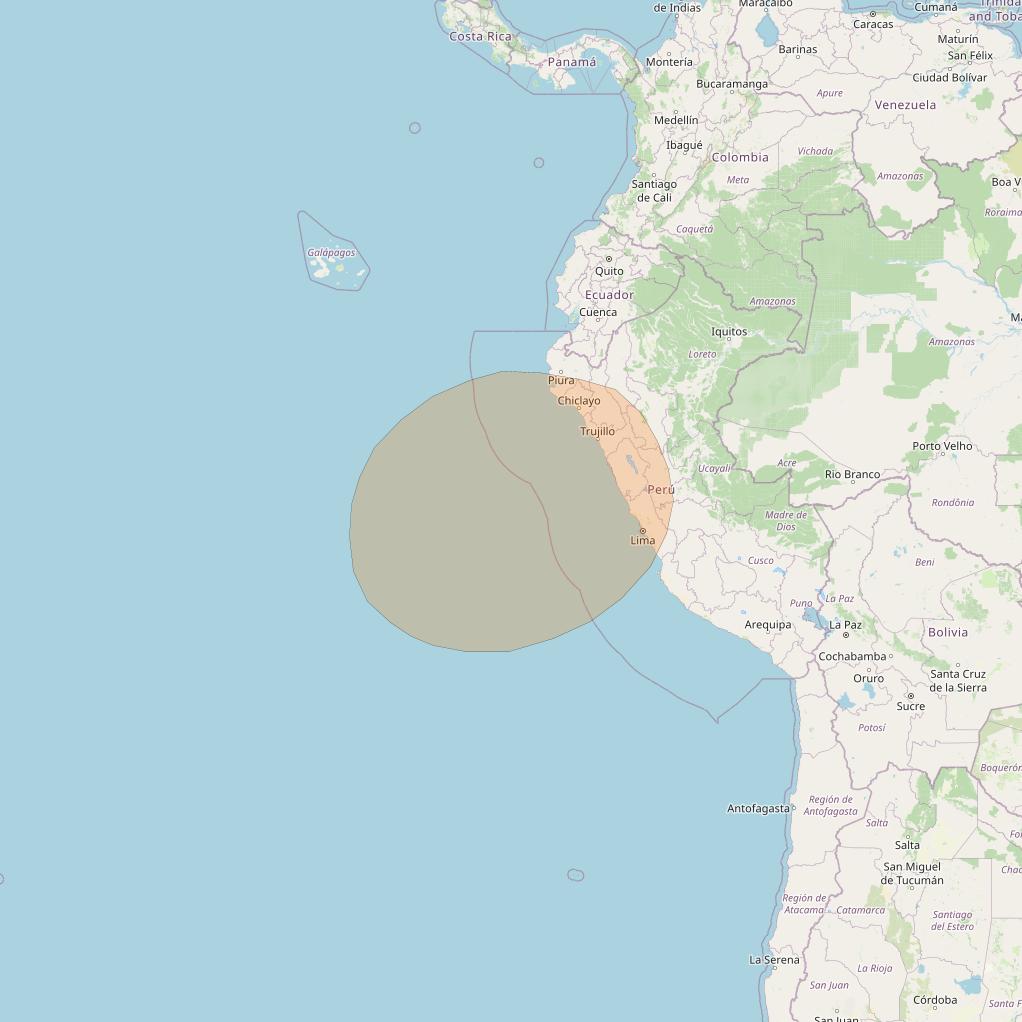 Inmarsat GX2 at 55° W downlink Ka-band S14DL Spot beam coverage map