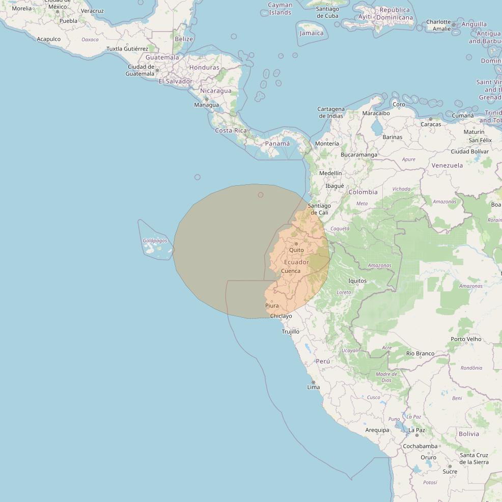 Inmarsat GX2 at 55° W downlink Ka-band S15DL Spot beam coverage map