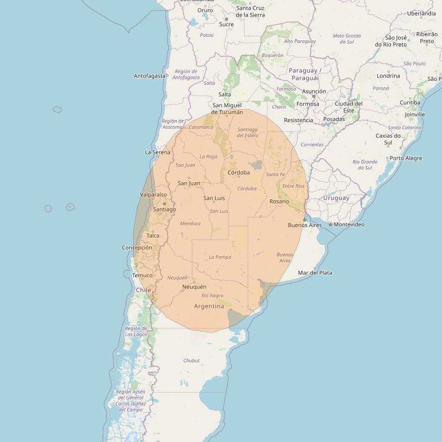 Inmarsat GX2 at 55° W downlink Ka-band S30DL Spot beam coverage map