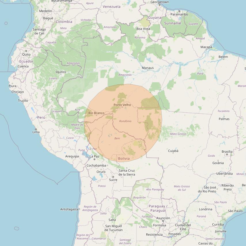 Inmarsat GX2 at 55° W downlink Ka-band S32DL Spot beam coverage map