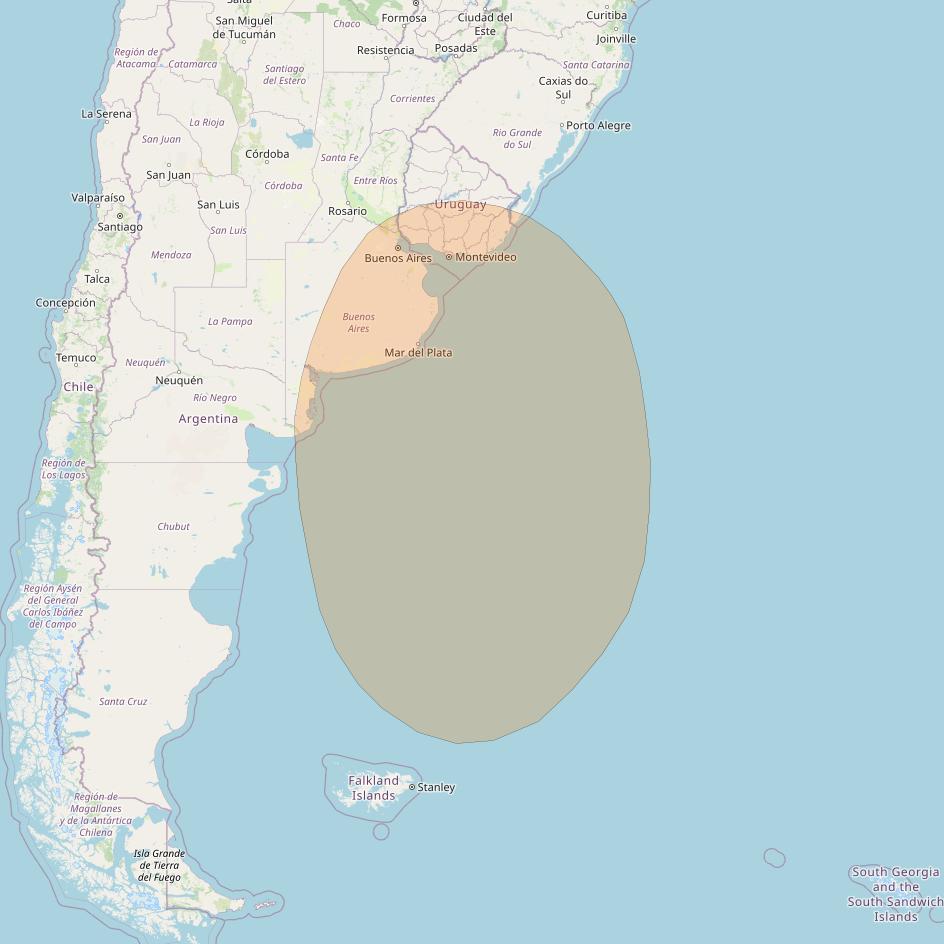 Inmarsat GX2 at 55° W downlink Ka-band S40DL Spot beam coverage map